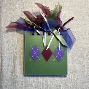 Ribbon Top Argyle Notebook